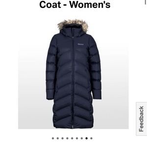 Marmot 700fill down jacket. Like NEW.  So warm.  Hits at the knee